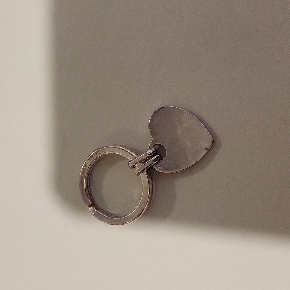 Sterling Silver Heart Keychain Med Size - Picture 3 of 4